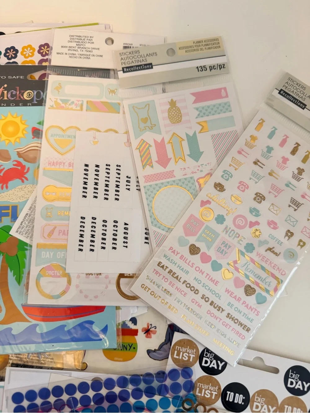 The Happy Planner Multicolor Sticker Pack Assorted Pastel & Bright Designs 1000+